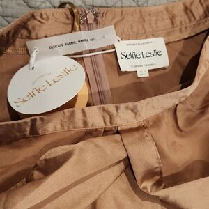 Selfie Leslie Champagne Satin Dress